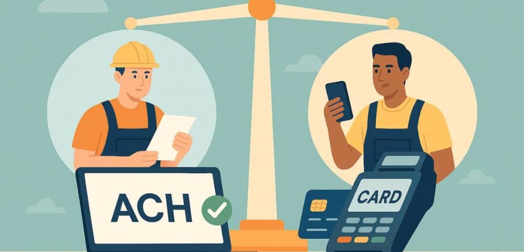 ACH vs card payments for contractors